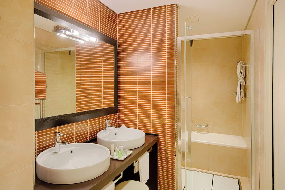 eco-friendly toiletries, hair dryer, bidet, soap