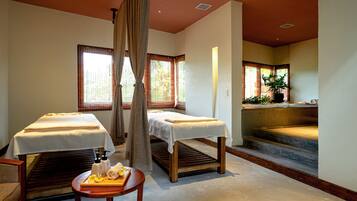 Couples treatment rooms, sauna, hot tub, steam room, body treatments