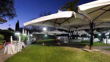 Outdoor banquet area