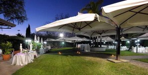 Outdoor banquet area