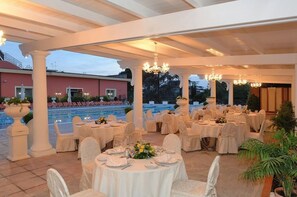 Outdoor banquet area