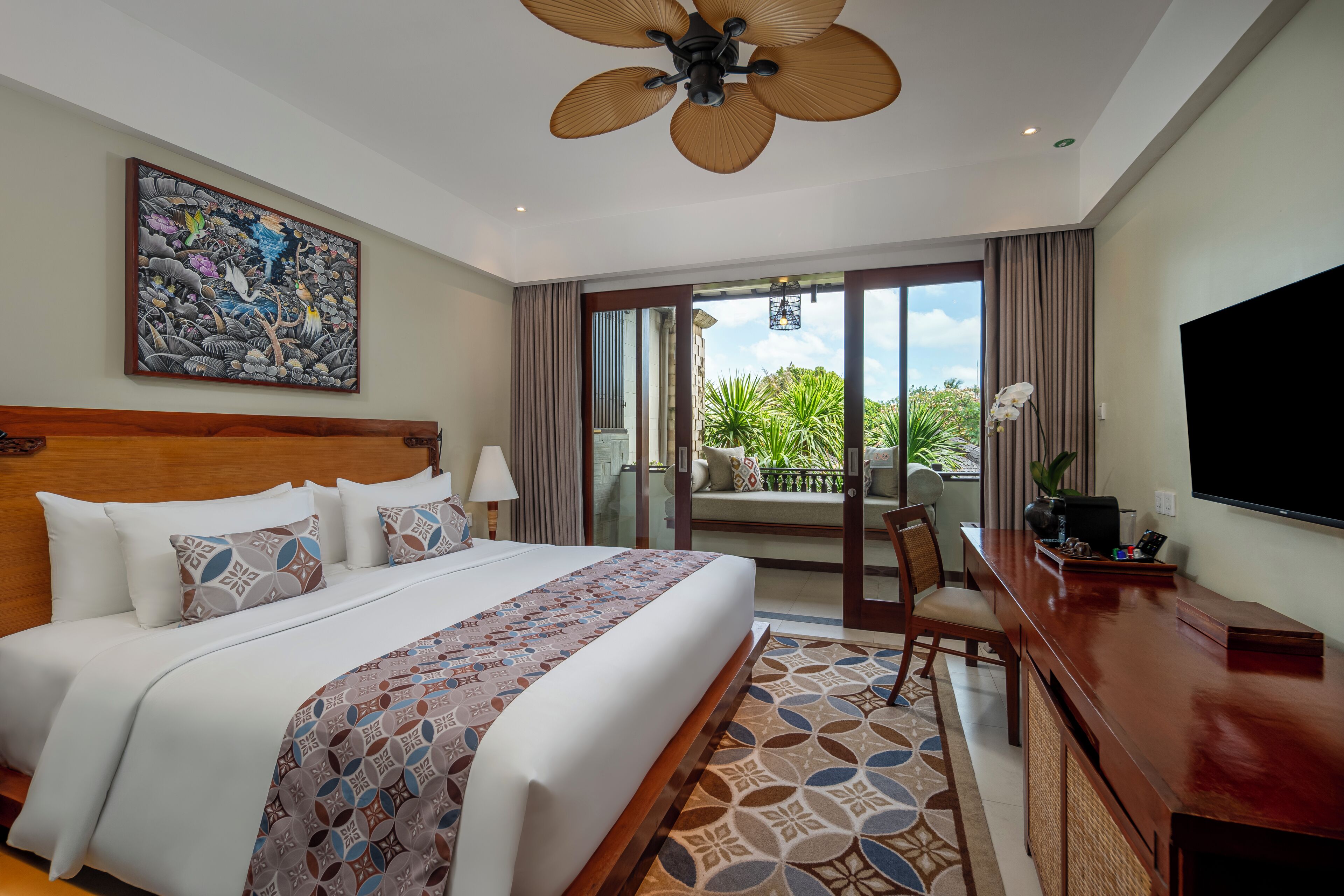 Resort Room, Garden View | Minibar, in-room safe, desk, iron/ironing board