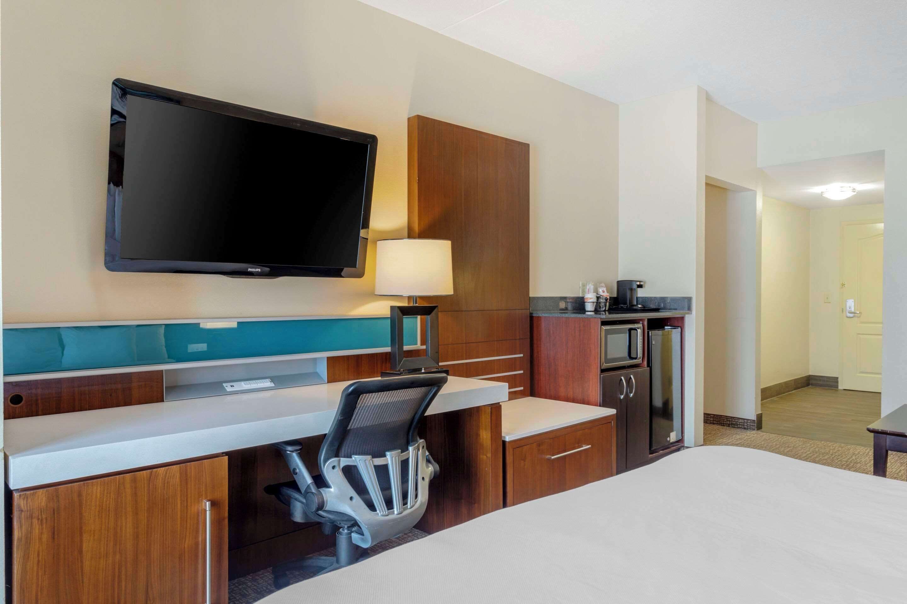 suite, 1 king bed with sofa bed, accessible, non smoking | down duvets, desk, laptop workspace, blackout curtains