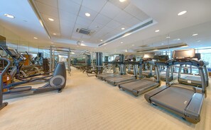 A gym with treadmills, elliptical machines, and weight equipment. - Shanghai Zhangjiang Parkyard Hotel (Shanghai)