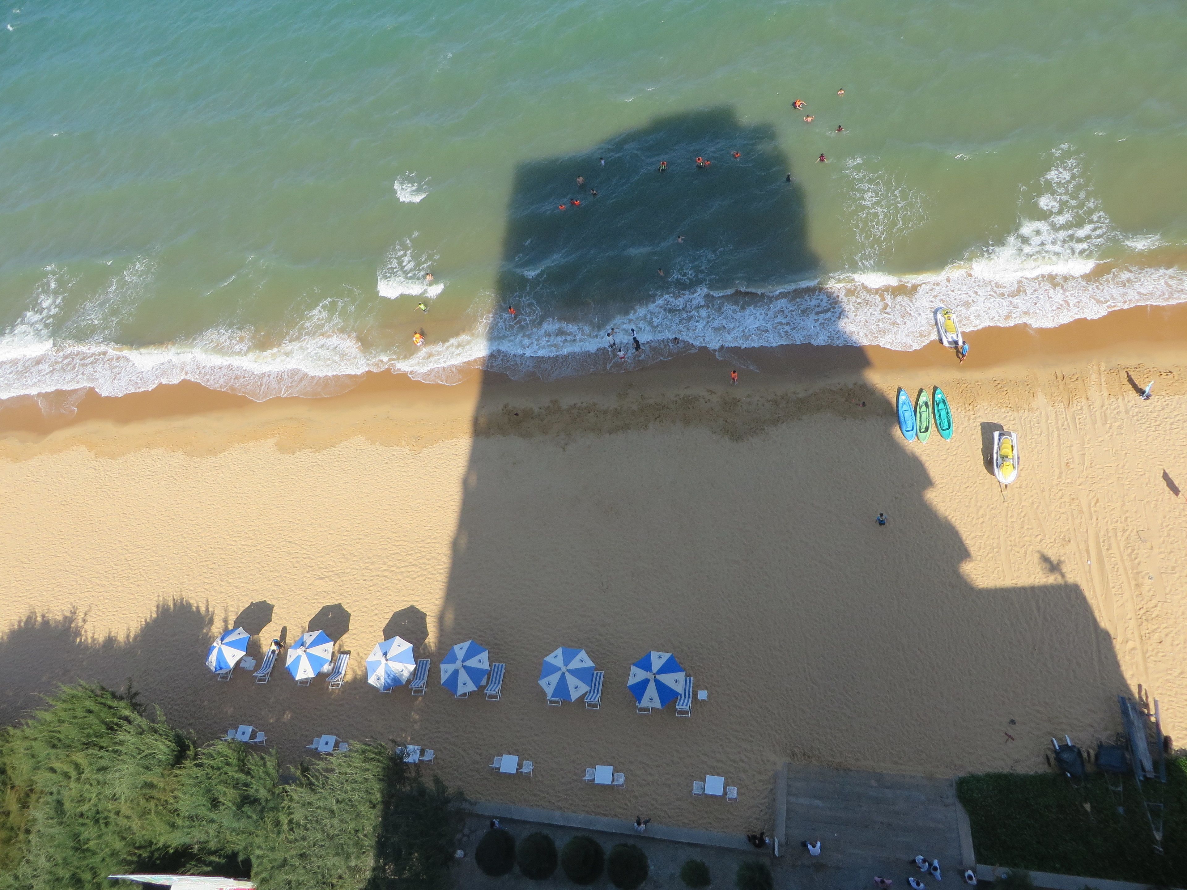 On the beach, kayaking, rowing