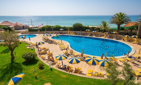 Indoor pool, 3 outdoor pools, pool umbrellas, sun loungers