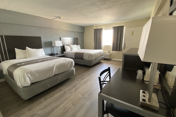 Standard Room, 2 Queen Beds, Non Smoking | Iron/ironing board, free WiFi, bed sheets