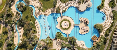 2 outdoor pools, open 9:00 AM to 5:00 PM, pool umbrellas, sun loungers
