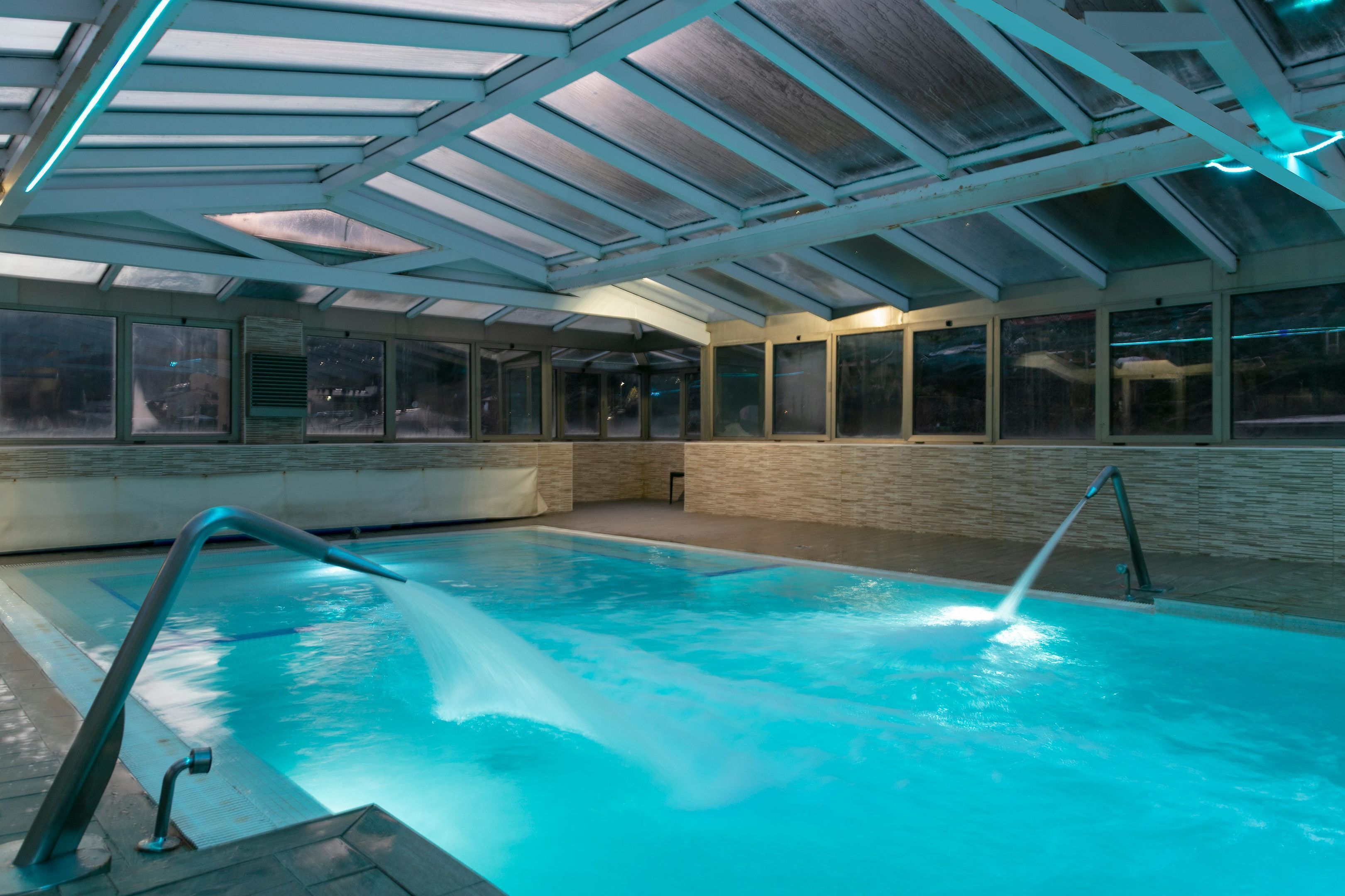 Indoor pool, open 11:00 AM to 8:00 PM, sun loungers