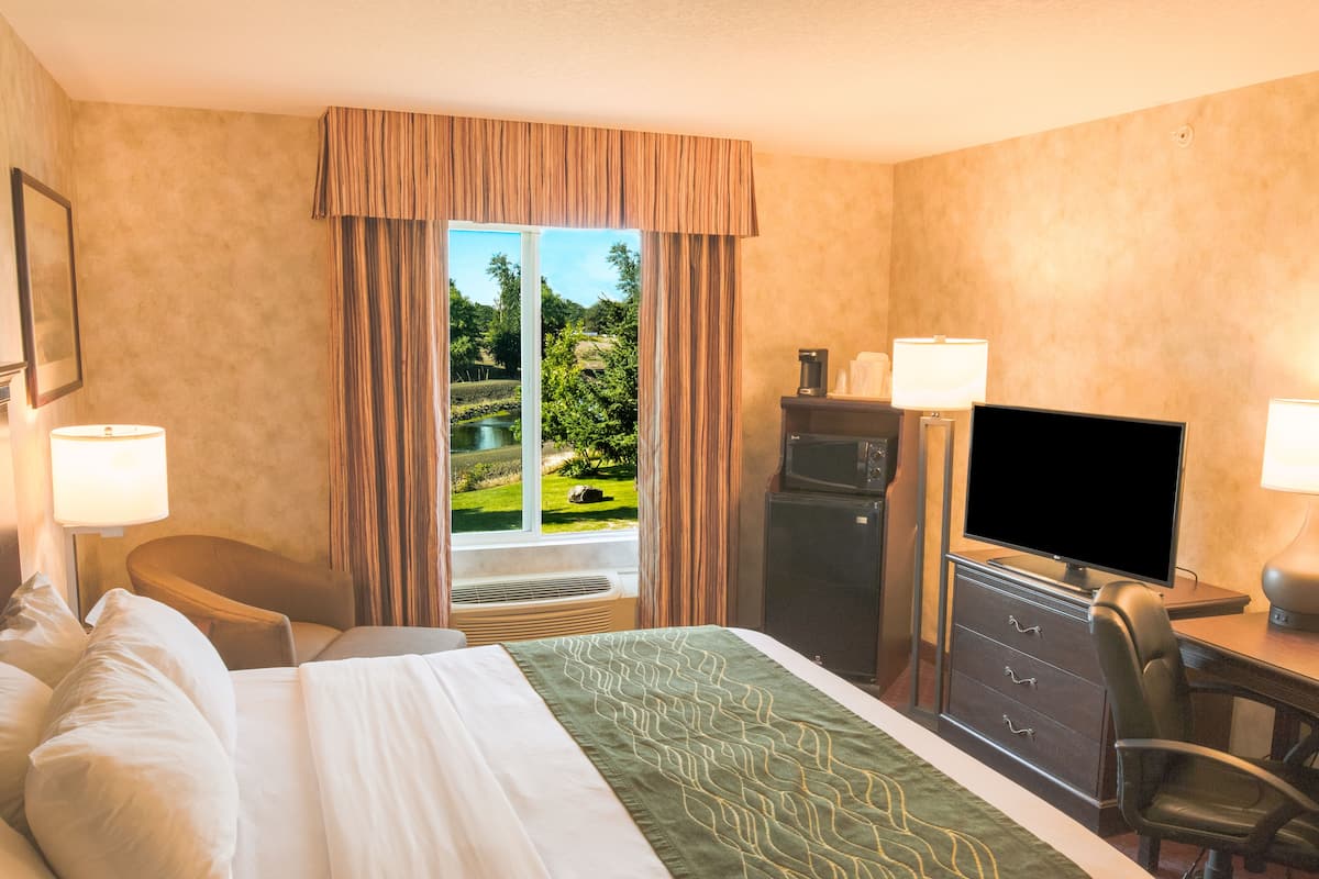 premium bedding, pillow-top beds, desk, iron/ironing board