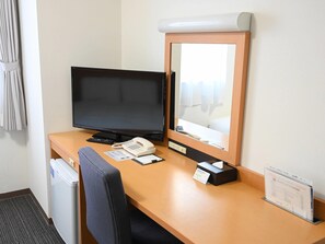 Desk, laptop workspace, blackout curtains, soundproofing