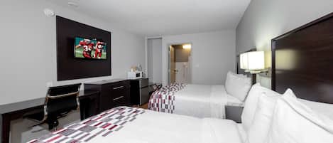 Deluxe Room, 2 Double Beds, Accessible, Non Smoking (Roll-In Shower) | Desk, laptop workspace, blackout drapes, free cribs/infant beds