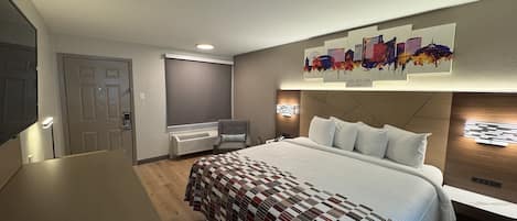 Bureau, espace de travail pour ordinateur portable, rideaux occultants