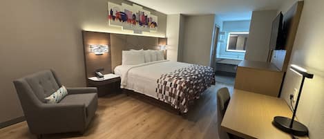 Desk, laptop workspace, blackout drapes, WiFi (free)