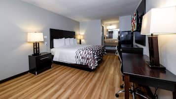Habitación superior, 1 cama King size, para no fumadores | Escritorio, espacio para trabajar con laptop y cortinas blackout