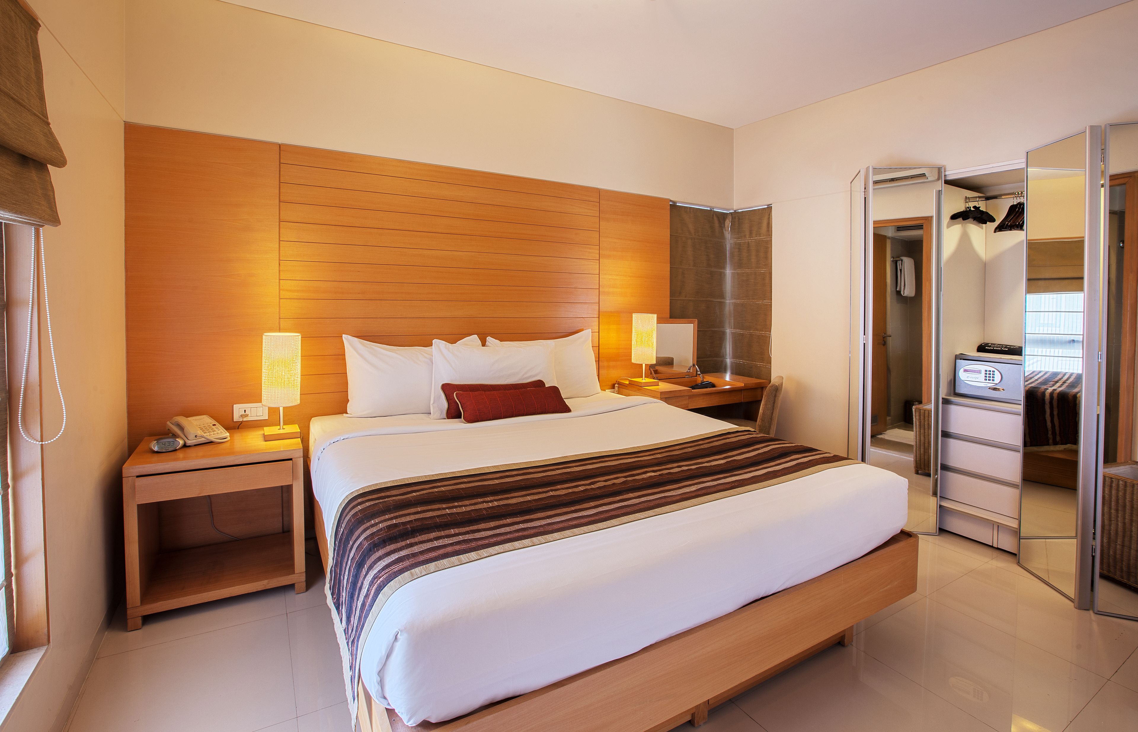 Premium bedding, memory foam beds, minibar, in-room safe