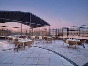 Outdoor banquet area