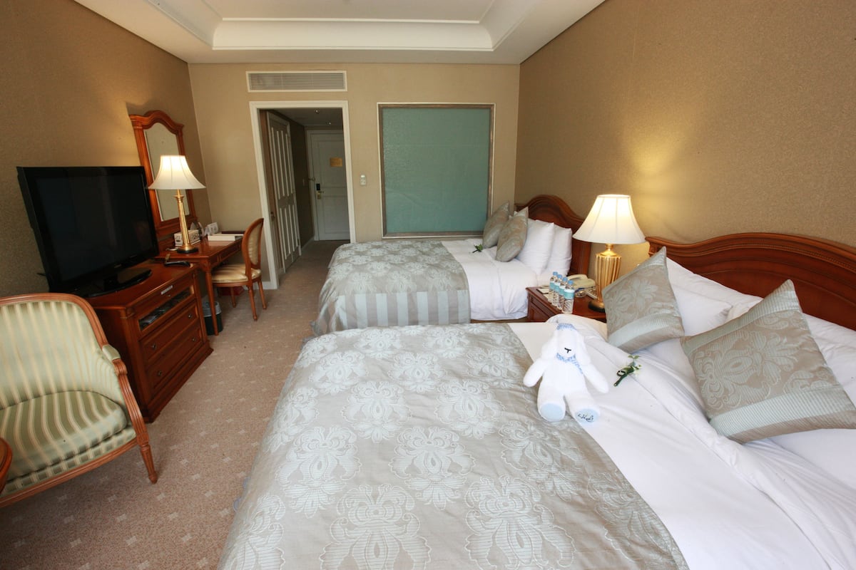 Standard Two Double | In-room safe, desk, free WiFi, bed sheets