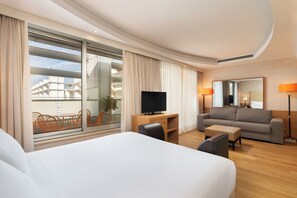 Quarto casal família, sacada | 2 quartos, roupas de cama premium, edredons de pluma