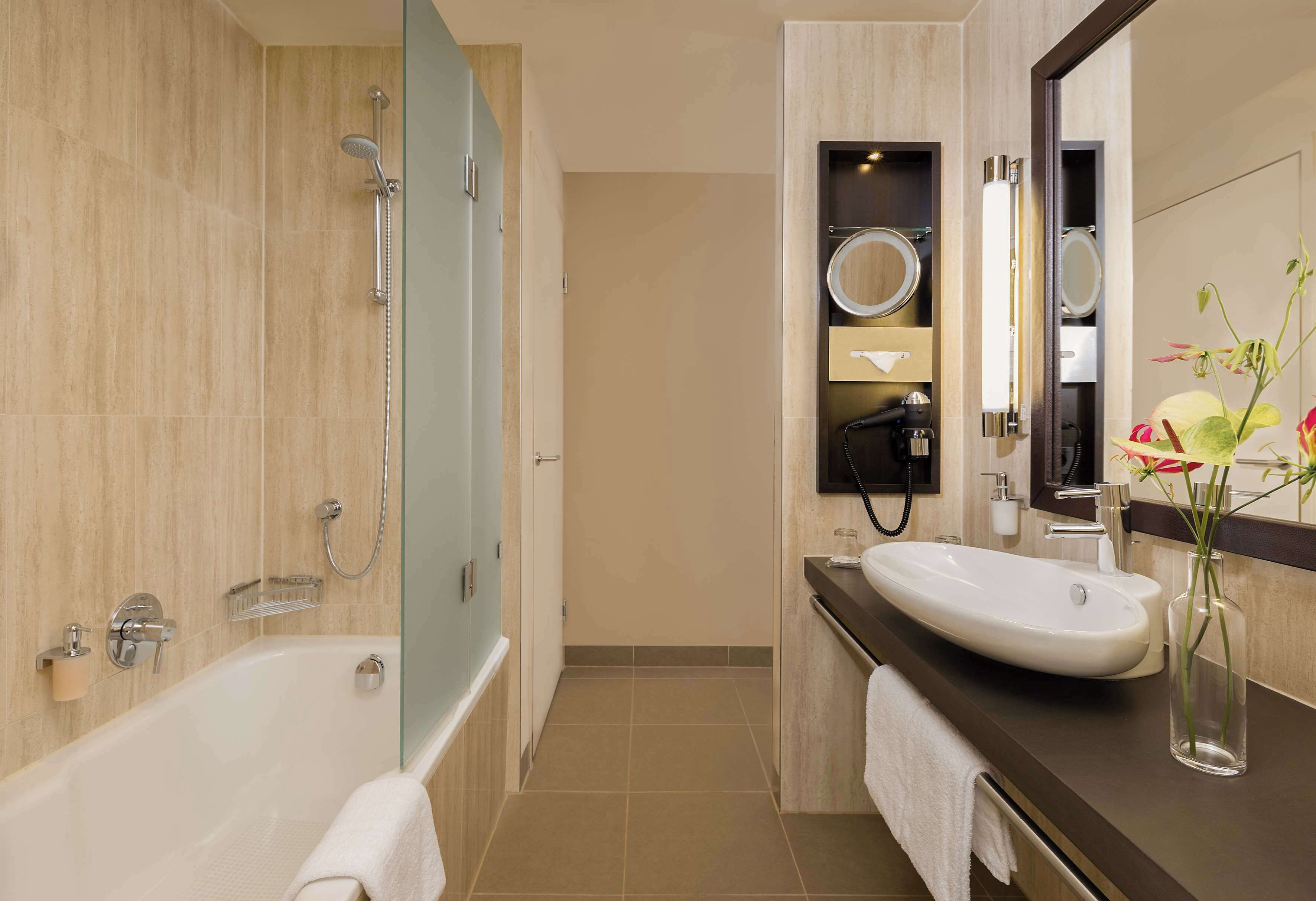 free toiletries, hair dryer, towels, soap