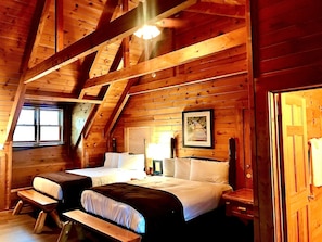 Double Lodge Room, 2 Queen Beds | Free WiFi, bed sheets