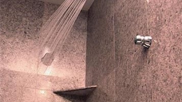 Deluxe Room, 2 Queen Beds | Bathroom shower