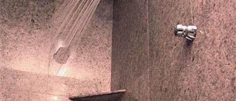 Deluxe Room, 2 Queen Beds | Bathroom shower