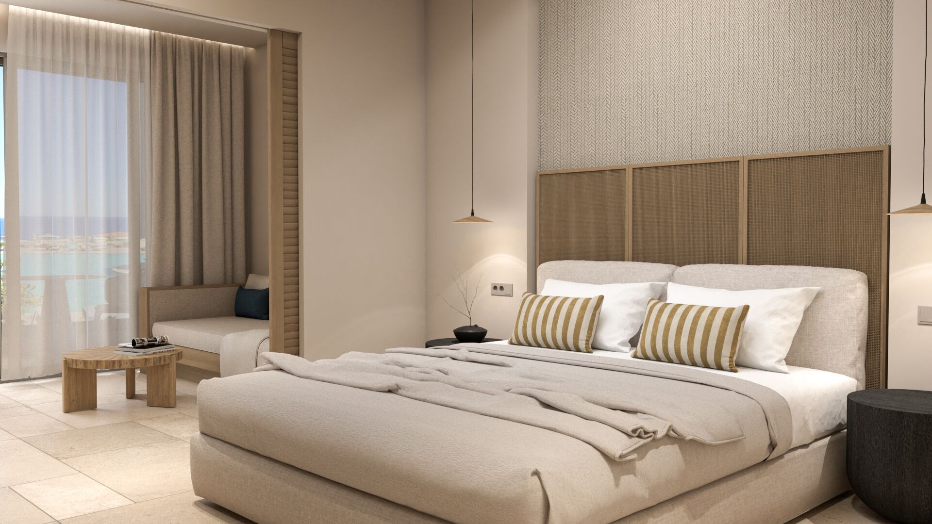 Junior Suite Sea View | Coffres-forts dans les chambres, bureau, rideaux occultants