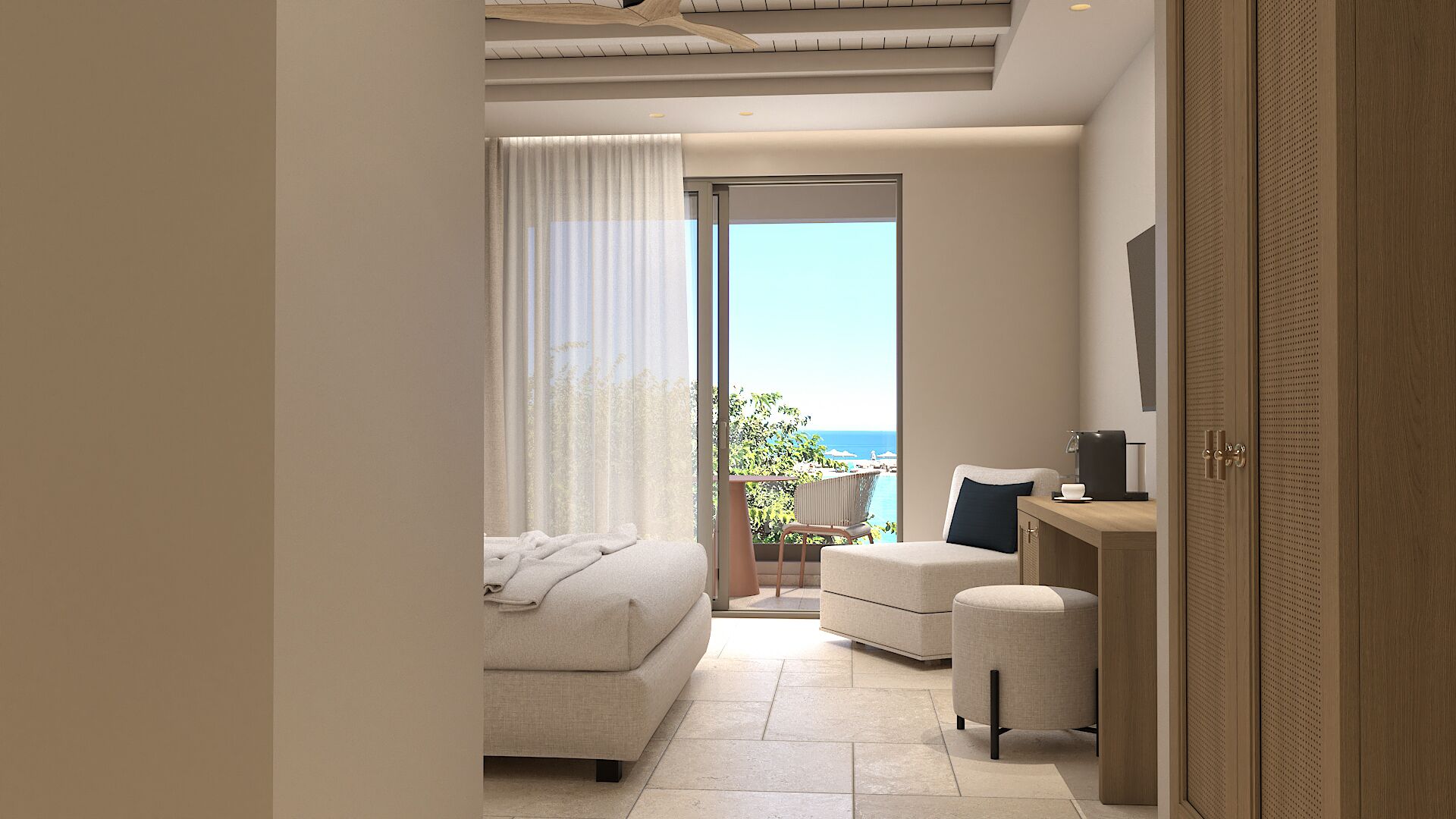 Double Room Sea View | In-room safe, desk, blackout drapes, free WiFi