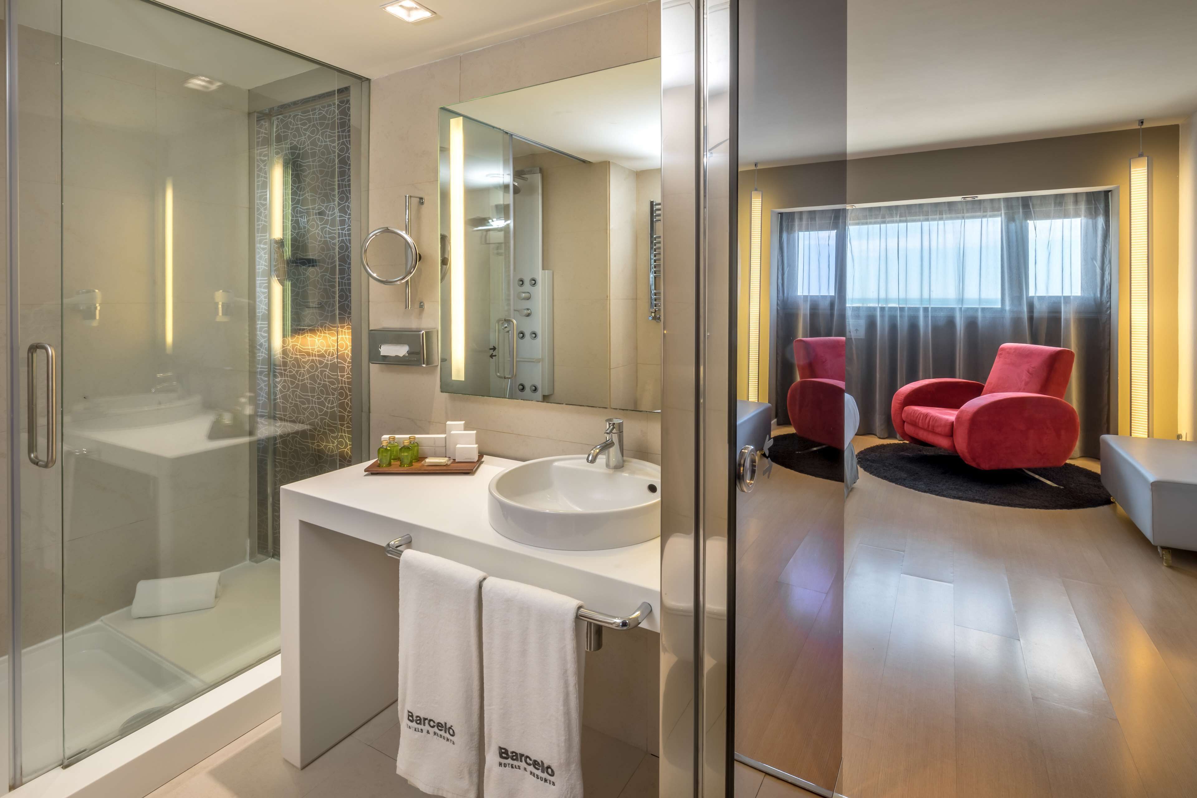 free toiletries, hair dryer, towels