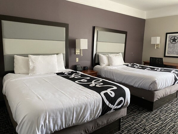 Premium bedding, desk, blackout curtains, iron/ironing board