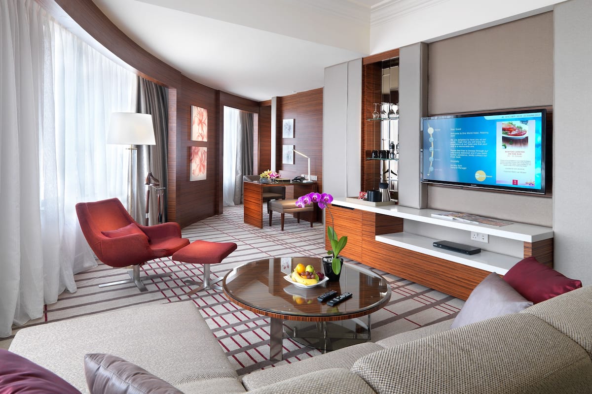 Premium bedding, down comforters, free minibar items, in-room safe