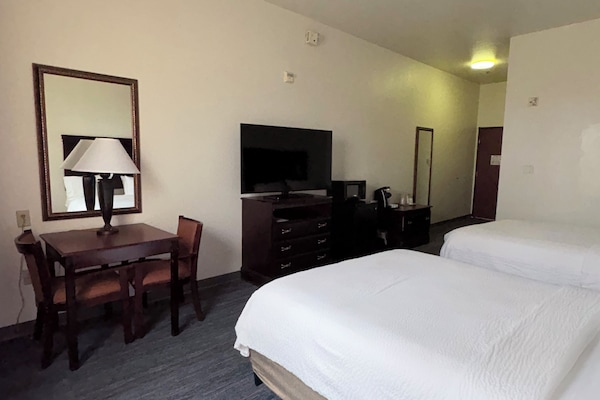 Room, 2 Queen Beds, Accessible, Non Smoking | In-room safe, desk, iron/ironing board, free cribs/infant beds