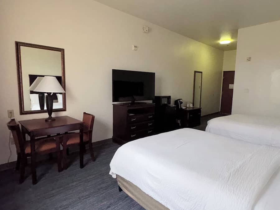 Room, 2 Queen Beds, Accessible, Non Smoking | In-room safe, desk, iron/ironing board, free cots/infant beds