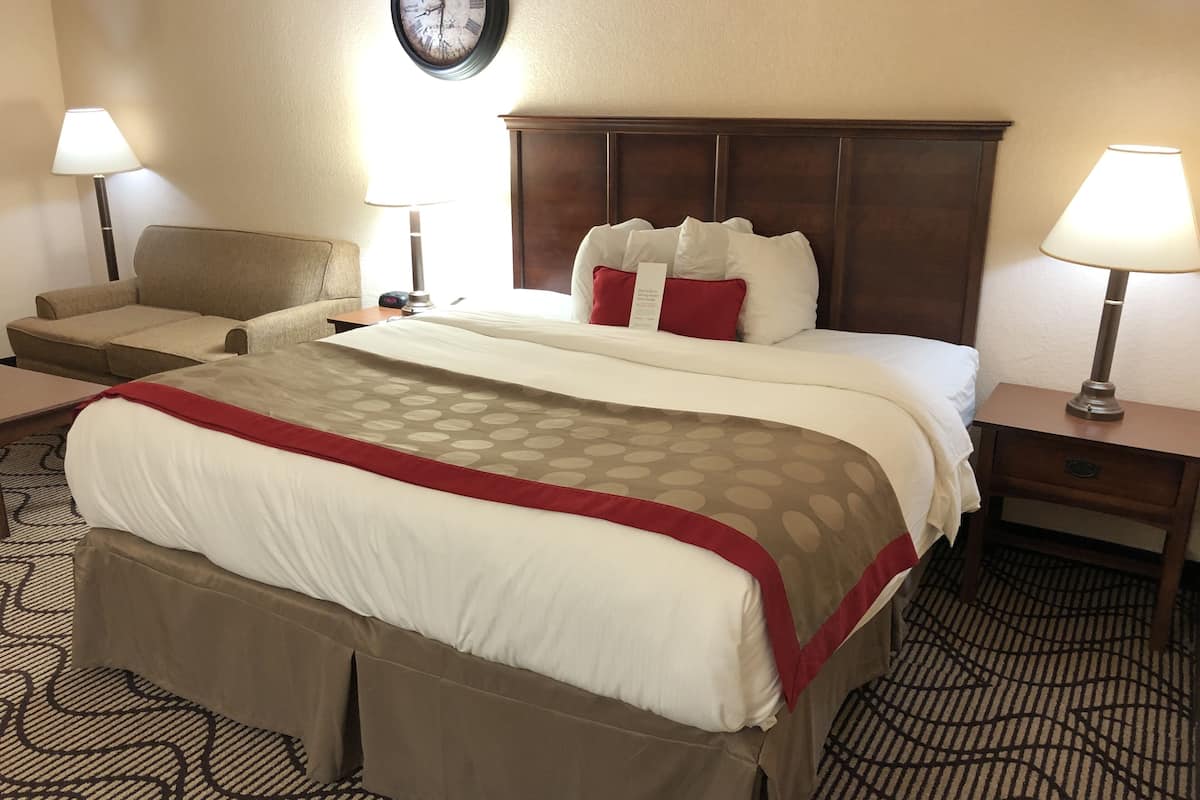 room, 1 king bed, non smoking | premium bedding, in-room safe, desk, iron/ironing board