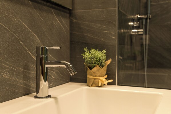 Chuveiro, produtos de toalete biodegradáveis, secador de cabelo, bidê