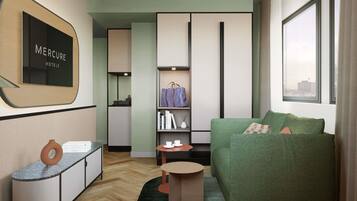 Executive-Zimmer, 1 King-Bett und Schlafsofa | Hochwertige Bettwaren, Daunenbettdecken, Zimmersafe