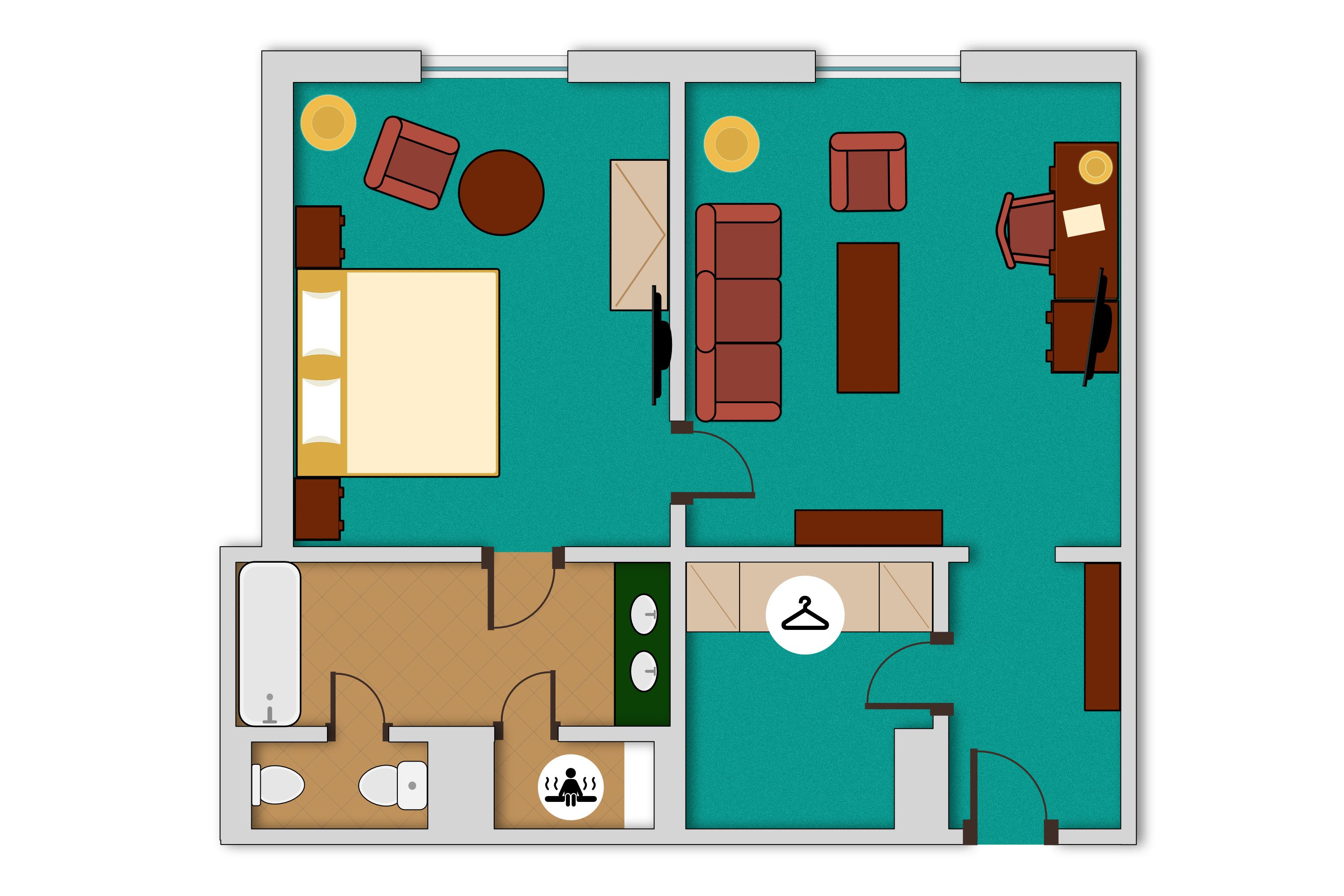 minibar, in-room safe, desk, iron/ironing board