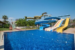 Indoor pool, outdoor pool, pool loungers