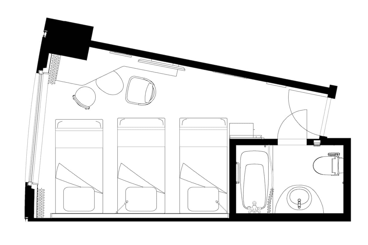 1 chambre, coffre-fort, bureau, rideaux d’obscurcissement
