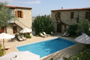 Outdoor pool, pool loungers