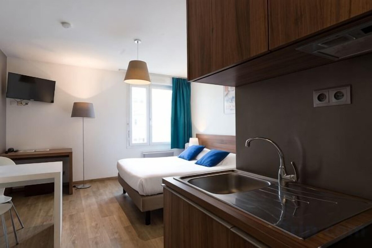 Desk, blackout drapes, iron/ironing board (on request), WiFi (free)