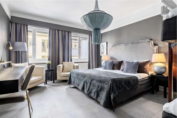 Family Room | Premium bedding, individually decorated, desk, blackout drapes - Centric Hotel (Norrköping)