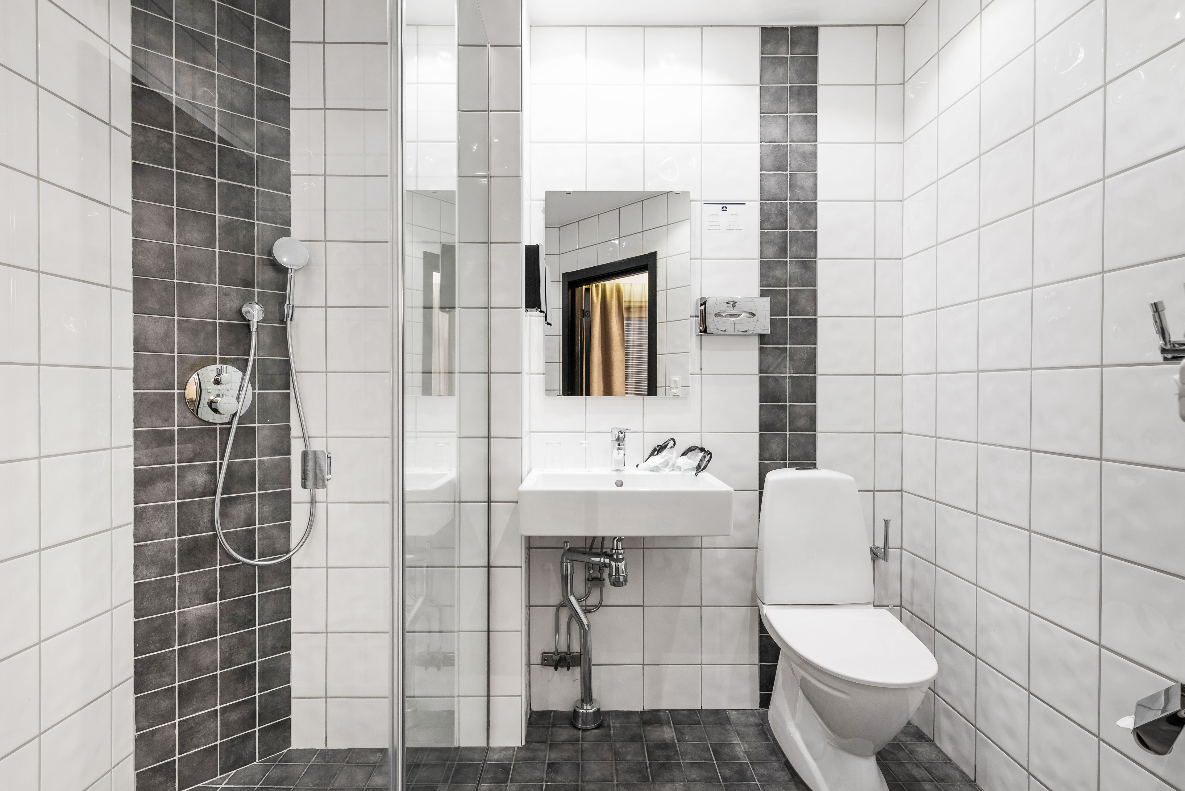 free toiletries, hair dryer, towels