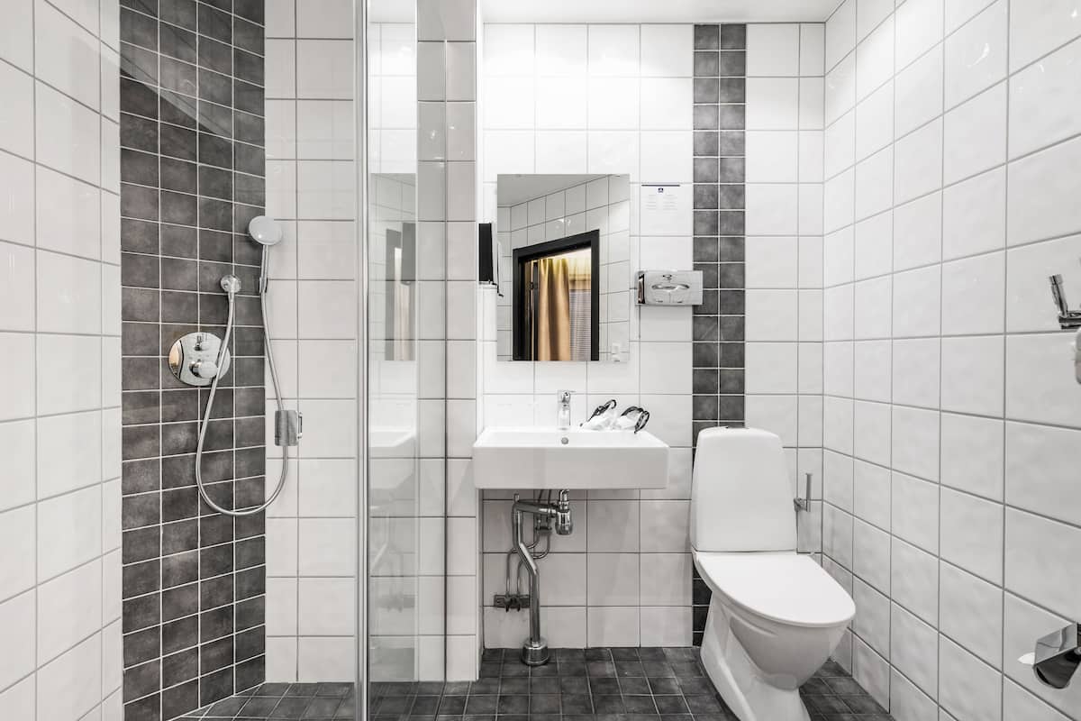 free toiletries, hair dryer, towels