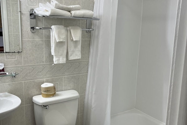 Hair dryer, towels