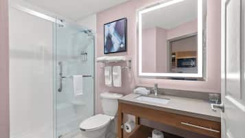 1 bedroom, desk, blackout curtains, iron/ironing board