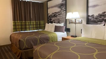 Room, 2 Queen Beds, Non Smoking | Individually furnished, desk, laptop workspace, blackout drapes