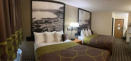 Room, 2 Queen Beds, Non Smoking | Individually furnished, desk, laptop workspace, blackout drapes. Super 8 by Wyndham Chisago City
