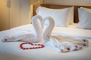 Ropa de cama de alta calidad y minibar